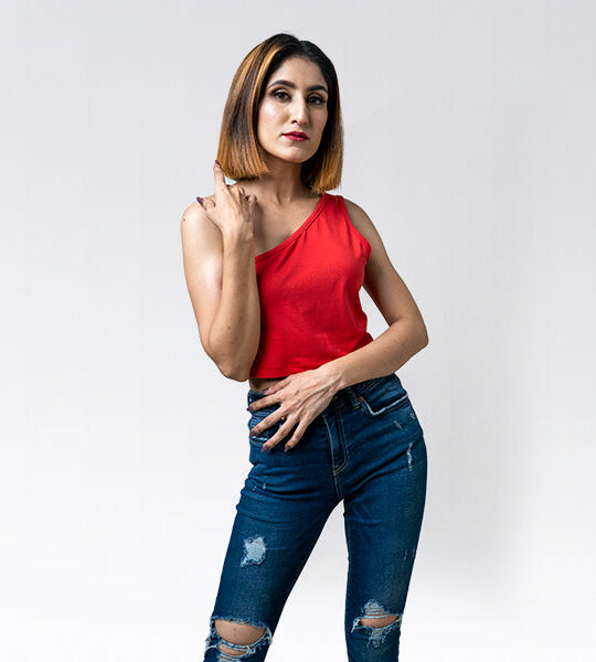 Red one shoulder Top