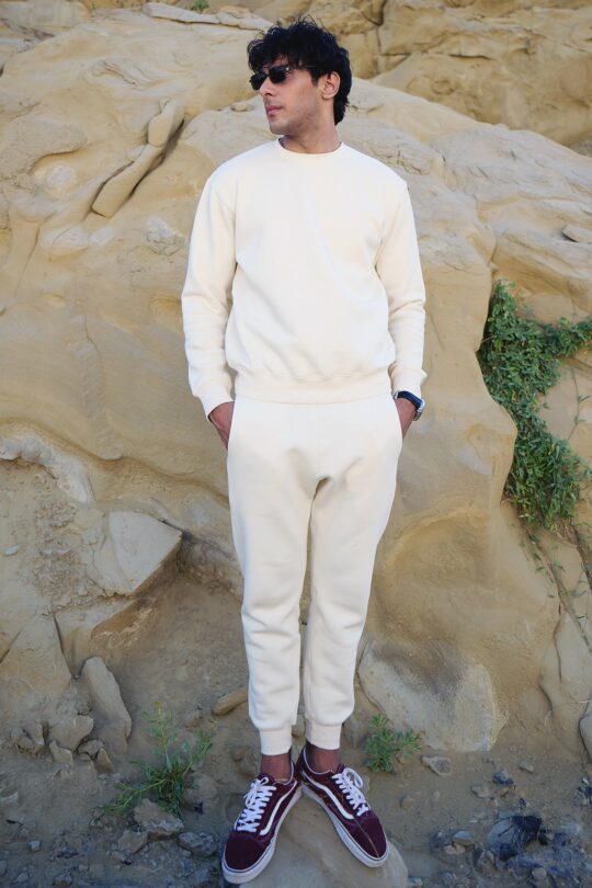 UNISEX CREAM SWEAT SHIRT ( SUIT )
